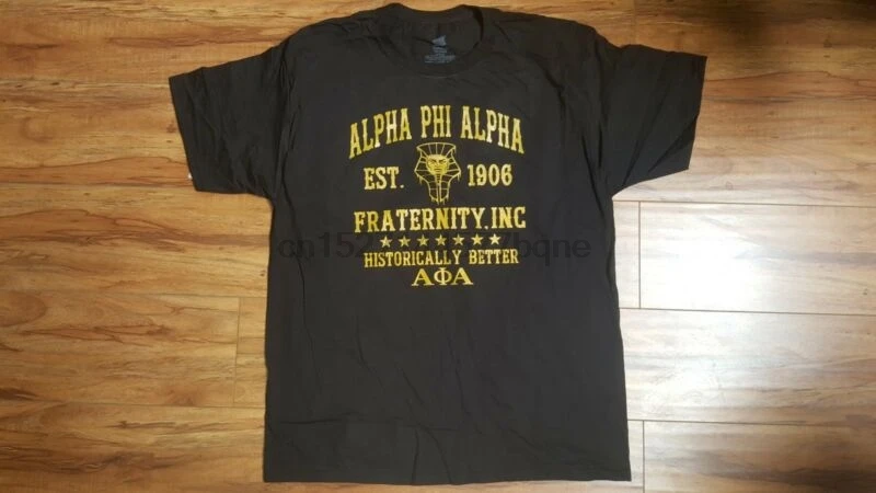 

ALPHA PHI ALPHA FRATERNITY T-SHIRT BLACK GOLD FRATERNITY T-SHIRT 1906 ICE ICE
