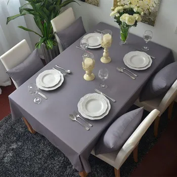 

Free Shipping Dark Gray Dustproof Tablecloths European Style Nice Quality For Weddings Hotel Kitchen Rectangle Table Cover
