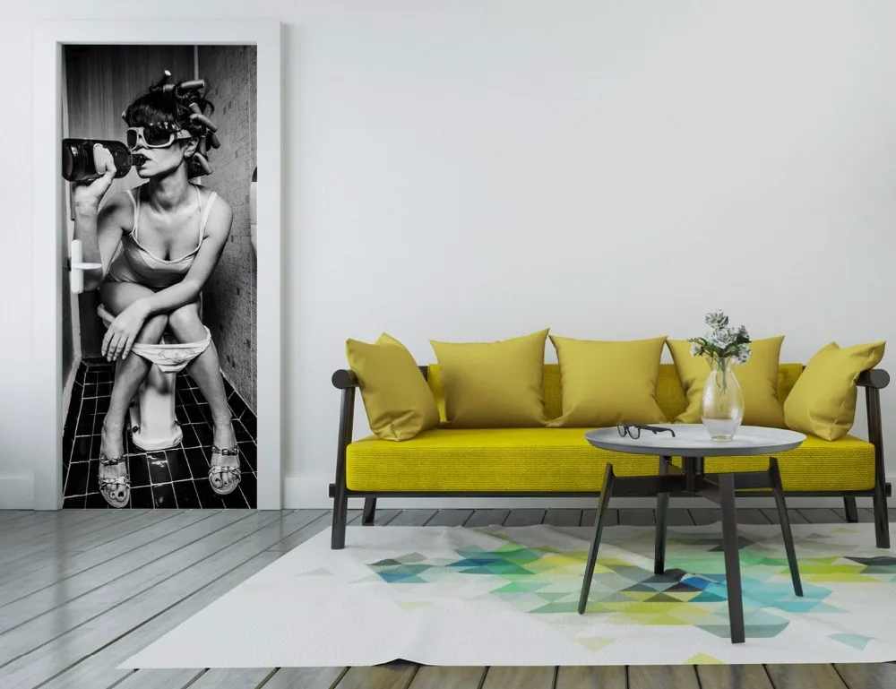 door-stickers-living-room-themes-virtual-category-girl-sits-in-a-toilet