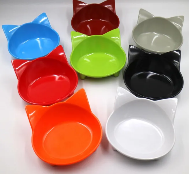 

Free shipping pet cat kitten bowls melamine cat face colorful