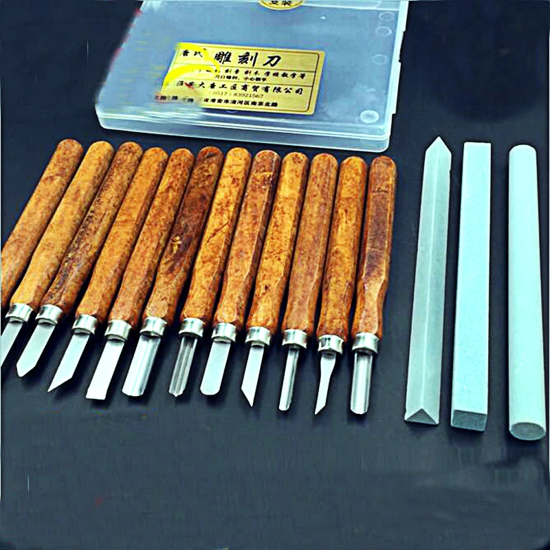 Very good quality rubber carving knife wood carving knife set gift 3