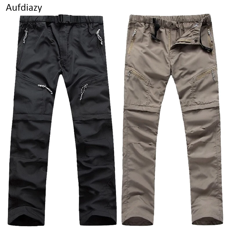Vente Pantalon de randonnée amovible à séchage rapide pour hommes Aufdiazy Summer Sport de plein air pantalon respirant Camping Trekking Shorts de pêche JM009
