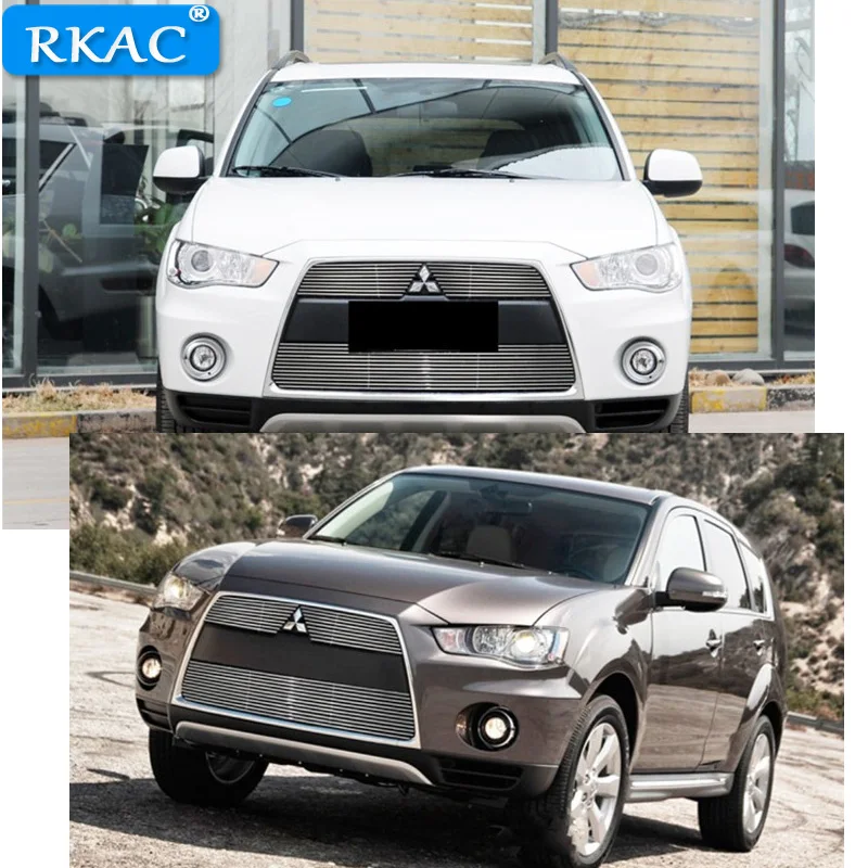 RKAC For Mitsubishi Outlander 2009-2012 High quality Aluminium alloy Front Grille Around Trim Racing Grills Car-styling