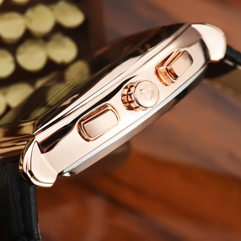 Ceny TEVISE zegarek męski automatyczny Tonneau Dial Steampunk Tourbillon zegarki mechaniczny własny wiatr skórzany kalendarz zegarki na rękę 8383B