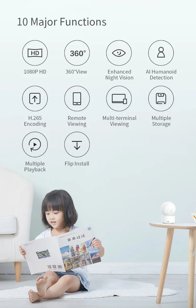 Wifi Smart AI IP камера HD 1080P Беспроводная ночная версия Pan-tilt домашняя камера видеонаблюдения монитор для ухода за ребенком
