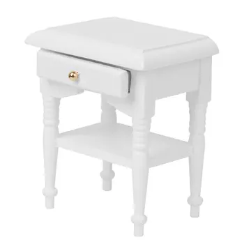 

1/12 2x doll bed cabinet miniature models furniture home decoration white wood