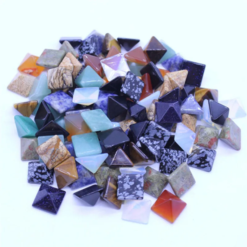 

Set of 10 Chakra Pyramid Crystal Stone Set Reiki Generator Healing Gemstones Wicca NATURAL Spirituality