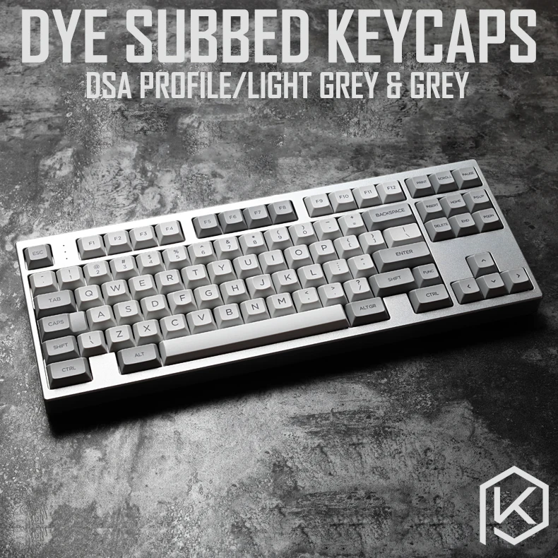 

dsa granite grey colorway dsa profile Dye Sub Keycap Set PBT plastic for keyboard gh60 xd60 xd84 cospad tada68 rs96 87 104 660