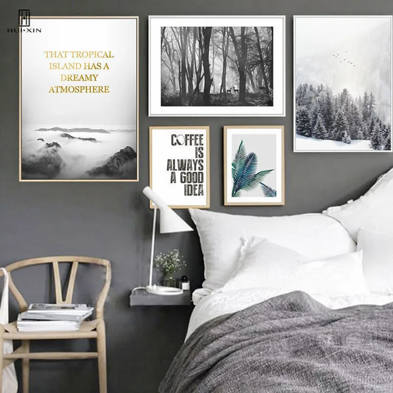 Nordic Black And White Feather Natural Landscape Pictures Living Room Decor Paintings Lush Forest Canvas Art Prints Wall Posters Nordic Black And White Feather Natural Landscape Pictures Living Room Decor Paintings Lush Forest Canvas Art Prints Wall Posters