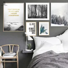 Nordic Black And White Feather Natural Landscape Pictures Living Room Decor Paintings Lush Forest Canvas Art Prints Wall Posters Nordic Black And White Feather Natural Landscape Pictures Living Room Decor Paintings Lush Forest Canvas Art Prints Wall Posters