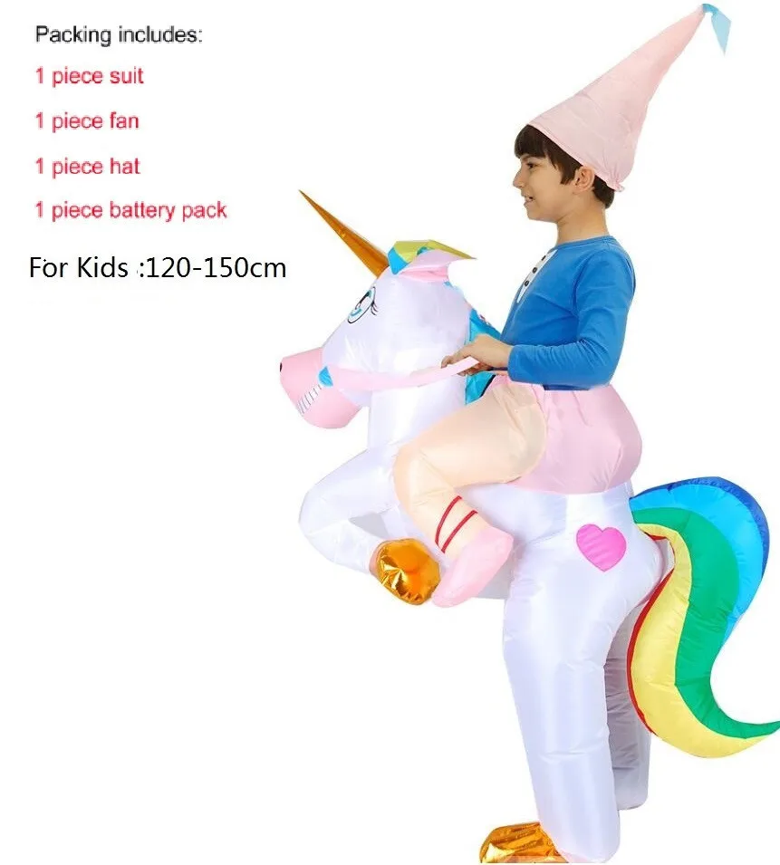 Unicorn надувной костюм унисекс взрослый верховая езда лошадь Хэллоуин косплей