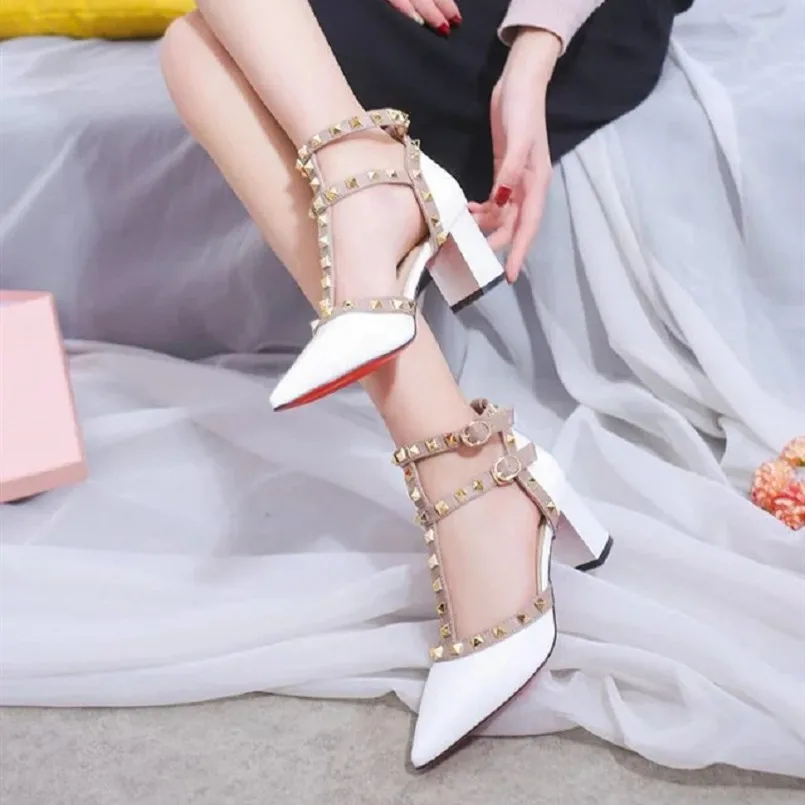 

Cresfimix women cute comfortable rivet pu leather pointed toe high heel shoes lady sexy party high heel pump tacones altos a3244