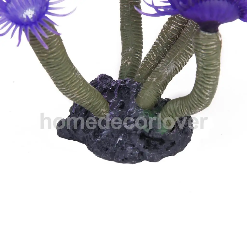Фиолетовый Искусственный коралловый анемон для аквариума, украшение для аквариума