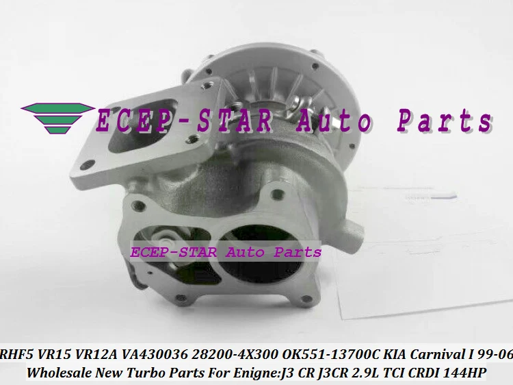 RHF5 VR15 VR12A VA430036 28200-4X300 OK551-13700C Turbo Turbocharger For KIA Carnival I 1999-06 J3 CR J3CR 2.9L TCI CRDI 144HP (4)