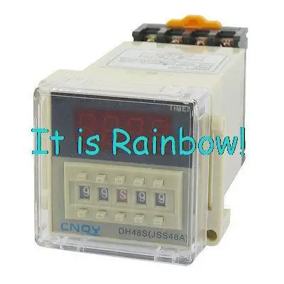 

Free Shipping AC 110V DPDT 8P 0.01S-99H99M Timer Delay DIN Rail Time Relay DH48S-2ZH w Socket