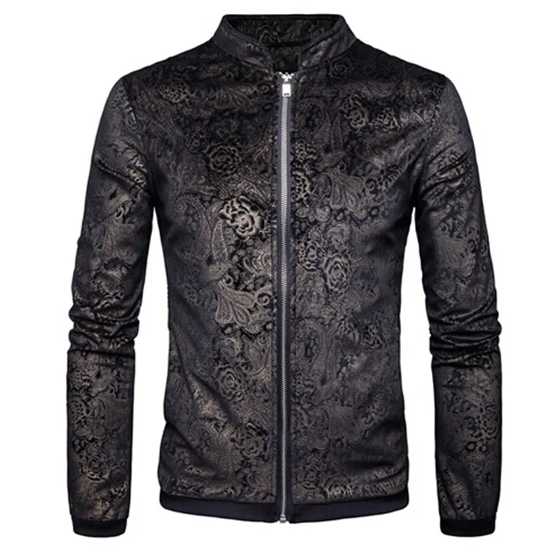 2017 New Arrival Mens Bomber Jacket Night Club Shiny Mens Jackets and