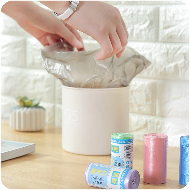 5roll 100pcs Mini Garbage Bag Household Thickened Small Desktop