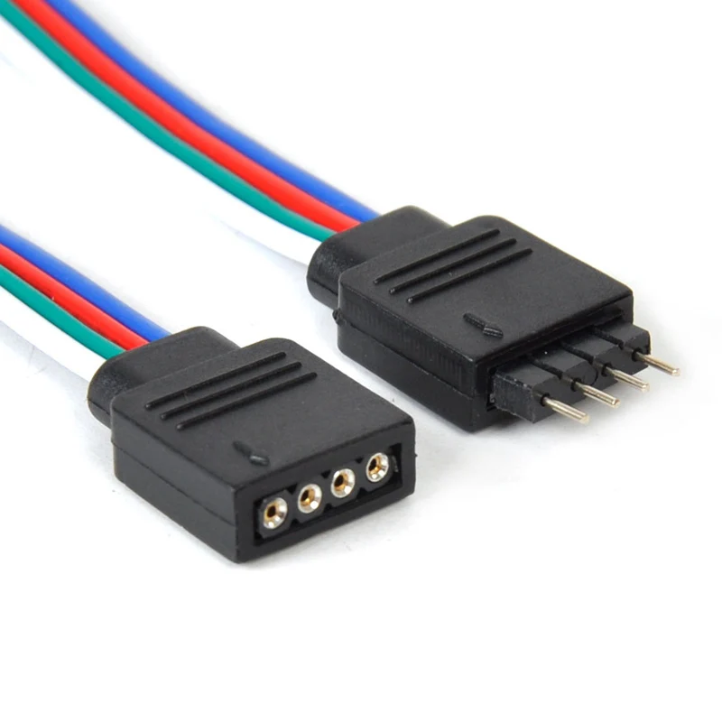 1 Pairs 4 Pin RGB Connector Male Female Plug And Socket Connecting 