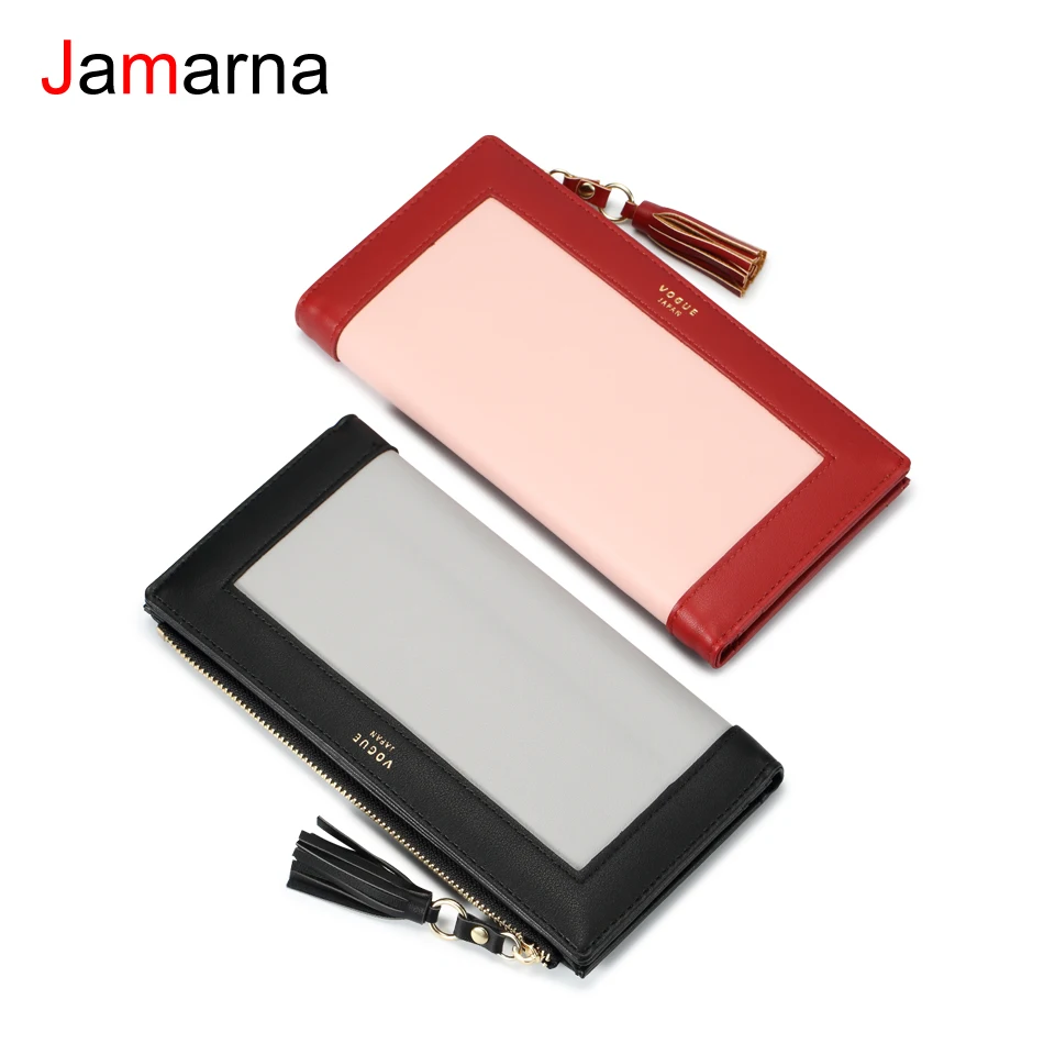 Длинный кошелек Jamarna с кисточкой Дамский бумажник из искусственной кожи на