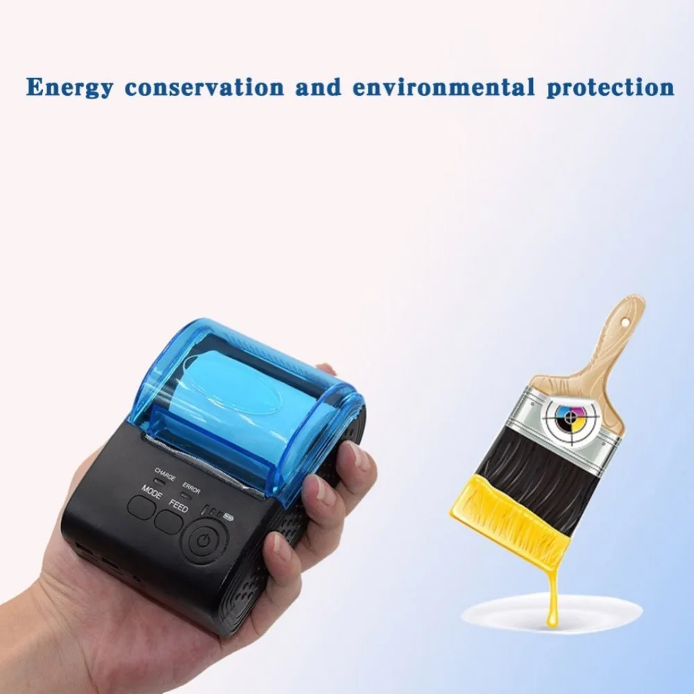 

Mini Wireless Bluetooth Printer 58mm USB Thermal Printer With AU Plug Portable Thermal Receipt Printer for iOS and Android