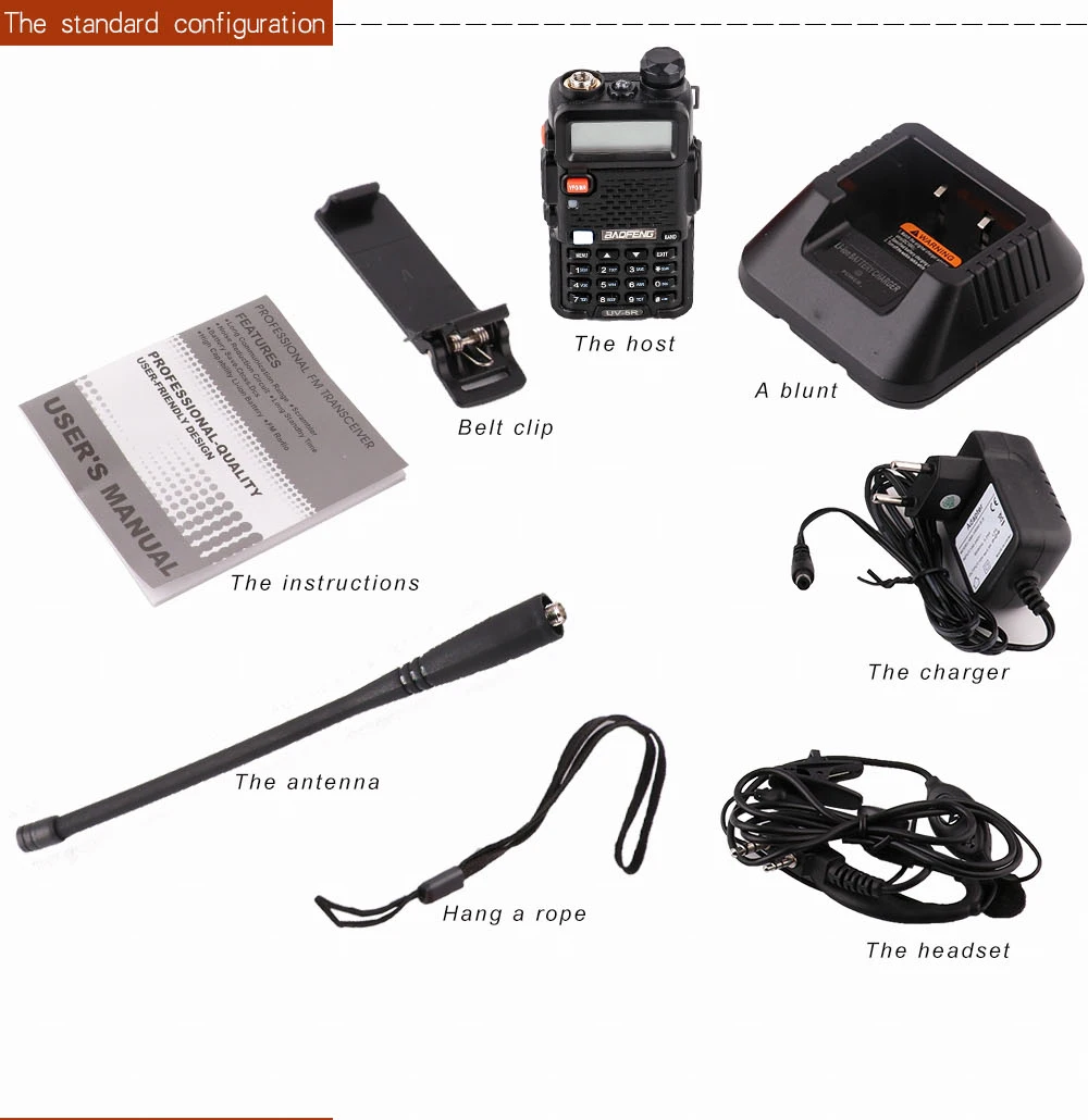 2Pcs BaoFeng UV-5R Walkie Talkie VHFUHF136-174Mhz&400-520Mhz Dual Band Two way radio Baofeng uv 5r Portable Walkie talkie uv5r (18)