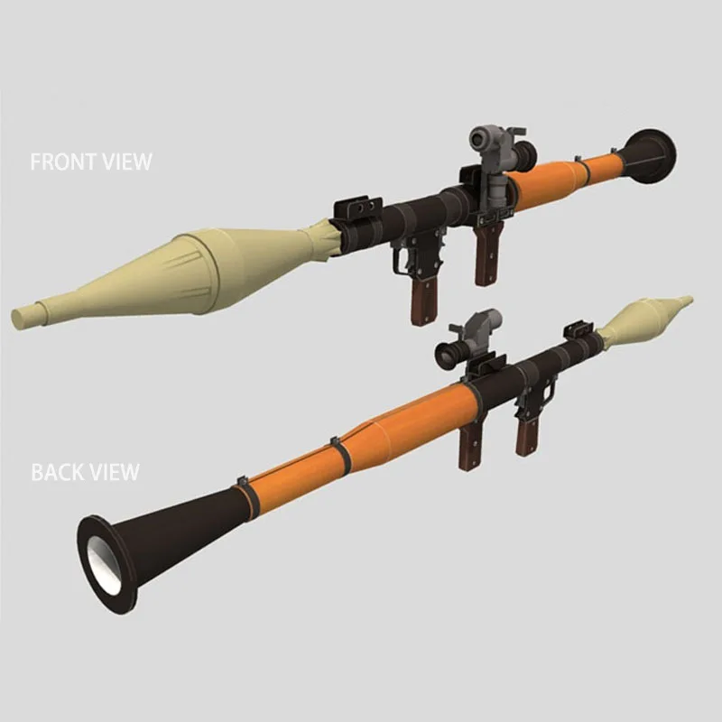 

1:1 RPG-7 Rocket Launcher Non-Emissionable CS Simulated Manual DIY 3D Paper Model Building Kits Please Bring Your Own Glue
