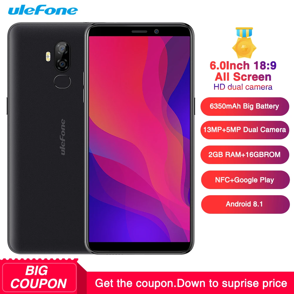 Оригинальный Ulefone power 3L NFC OTG 13 МП + 5 Мп камера мобильный телефон Android 8 1 MTK6739
