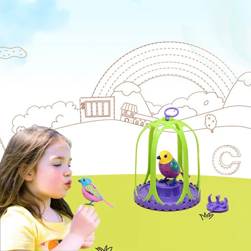 Electric-Bird-Talking-Parrot-Digi-Birds-Intelligent-Pets-Sound-Whistle-Induction-Concert-Bird-with-Cage-Kids
