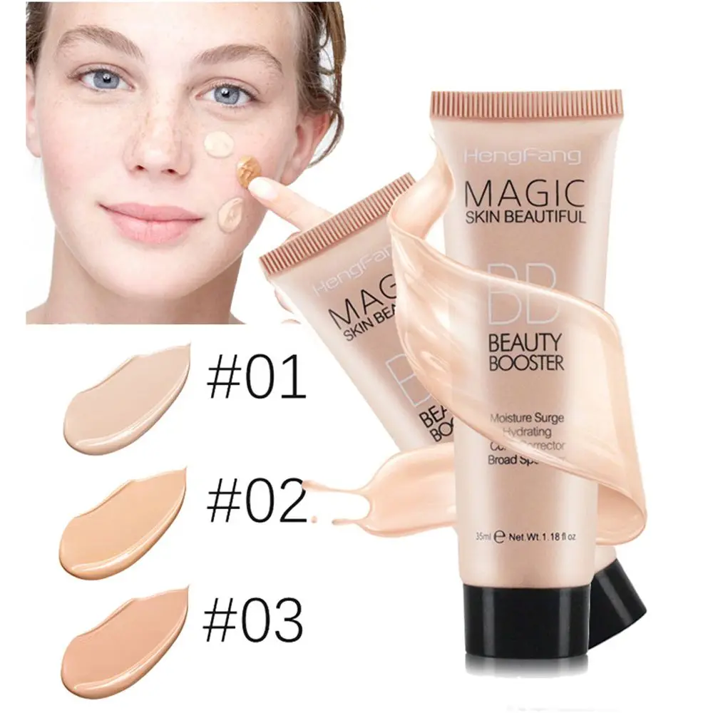 Natural Professional Brighten Base BB Cream Sunblock Long Lasting Waterproof Face Whitening Cosmetic Foundation BB Cream