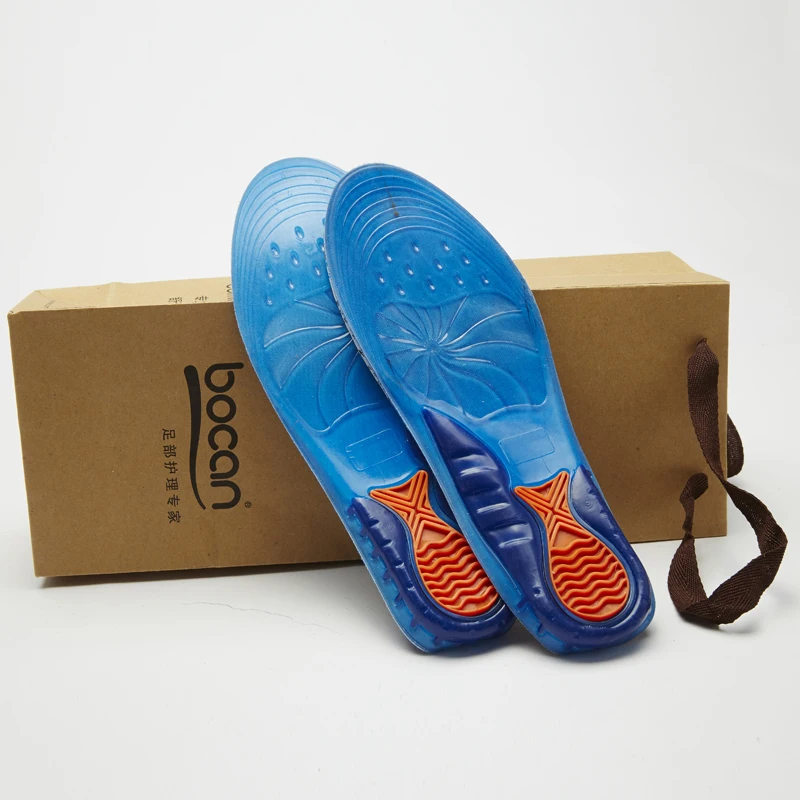 Gel Insoles velvet texture for sport running shoe insoles shock absorption pads for heel pain relieve feet care insole men/women