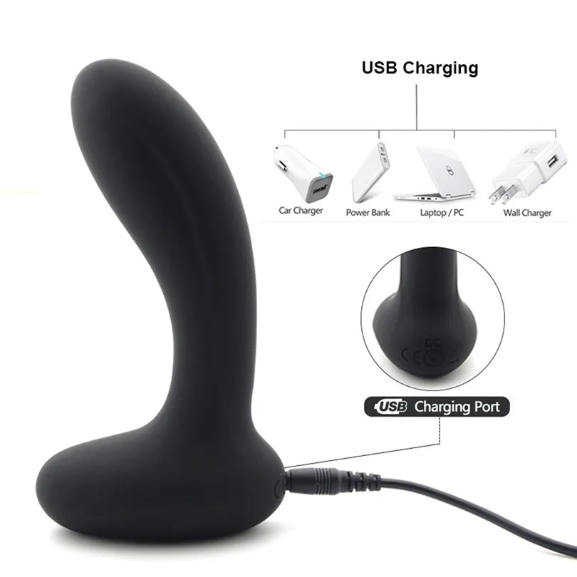 Prostate Vibrator Silica gel Waterproof Remote Control 10-Frequency Prostate Vibrator USB Charging Massage Silica Gel   (6)