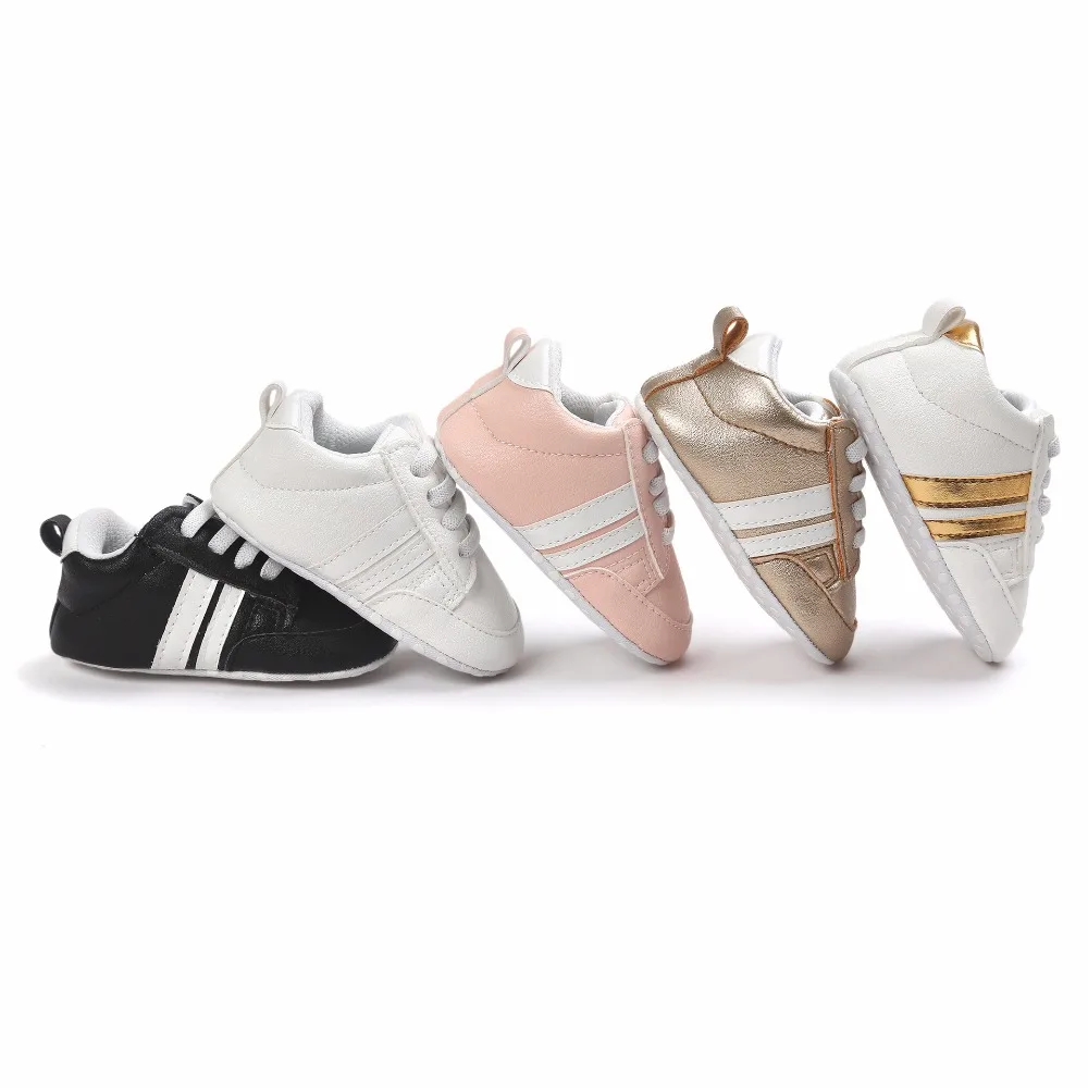 

New Romirus Branded Infant Shoes Baby Boy Soft Sole PU Leather Crib non-slip baby Shoes First Walkers