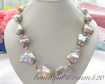 

Z4420 HUGE ONLY 20" 40MM lavender KESHI REBORN PEARL NECKLACE