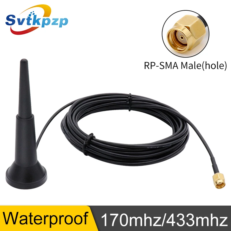 

Long Range Magnetic 5dBi 170mhz RP-SMA Male 433 Antennas Signal Amplifier 433mhz Antenna for Communication 5M External Cable