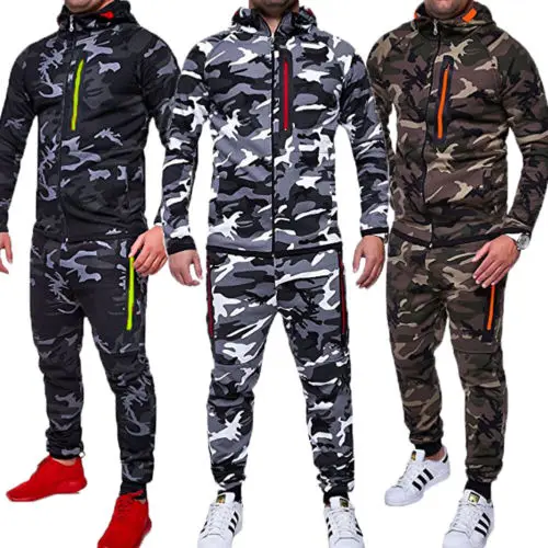HIRIGIN мужские Осень Зима 2 шт. комплекты одежды Crosshatch полный толстовки+ бег флис длинные брюки