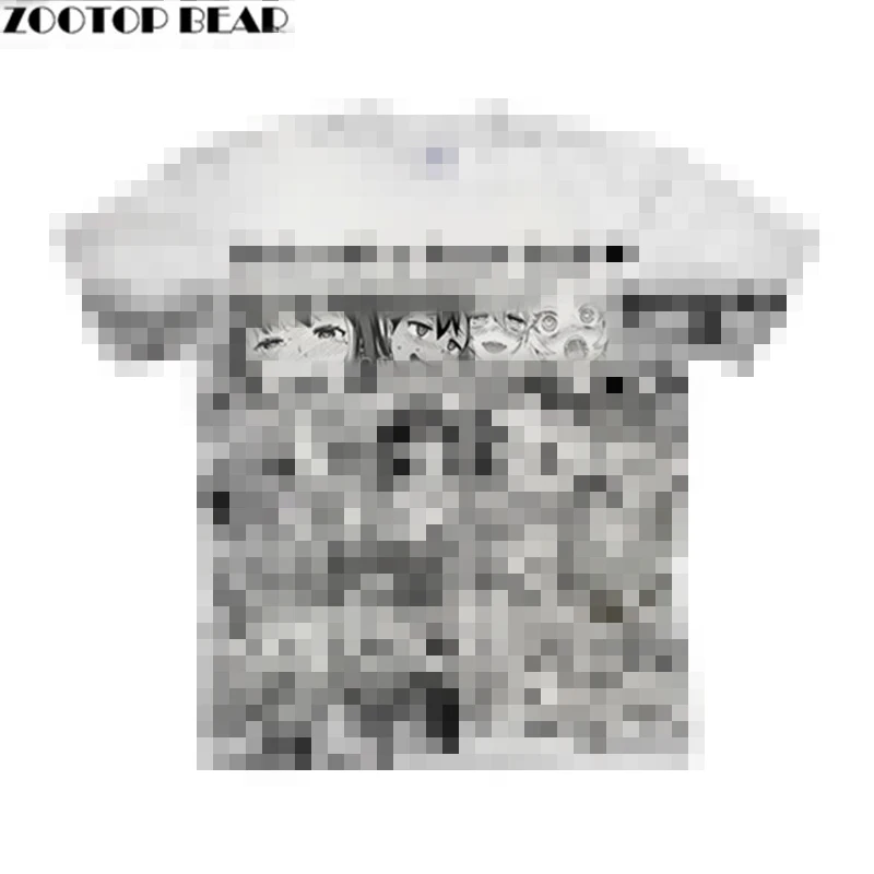 3D принт Ahegao любовь глаз для мужчин с коротким рукавом Футболка Мужской блины