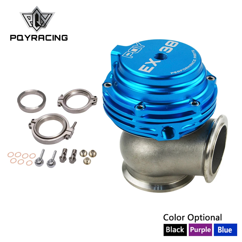 

EX 38mm WASTEGATE WITH V-BAND AND FLANGES TURBO WASTEGATE WITH PQY LOGO PQY5831-QY