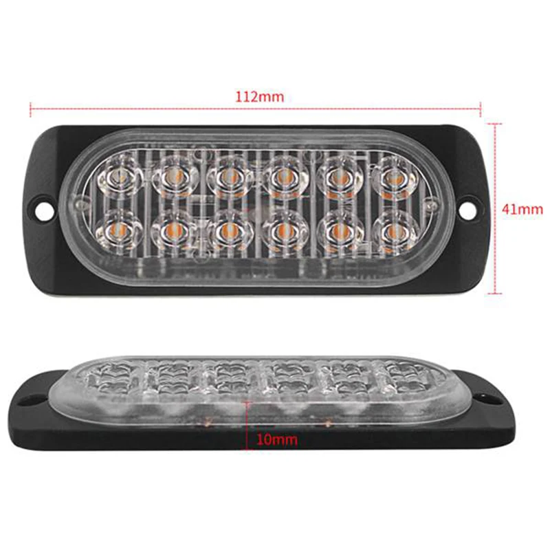 4 шт. 12 Led Янтарная вспышка мигающий аварийный стробоскоп для автомобиля