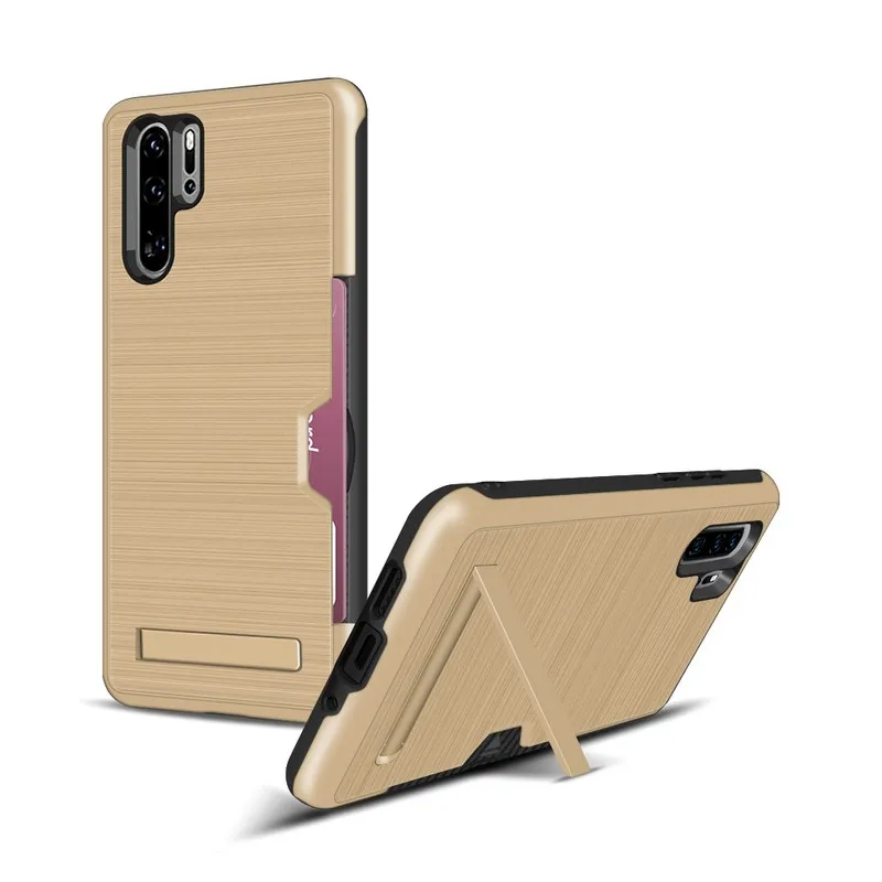 Чехол для Huawei P30 p30pro текстурированное волокно жесткая ПК панель + держатель ТПУ
