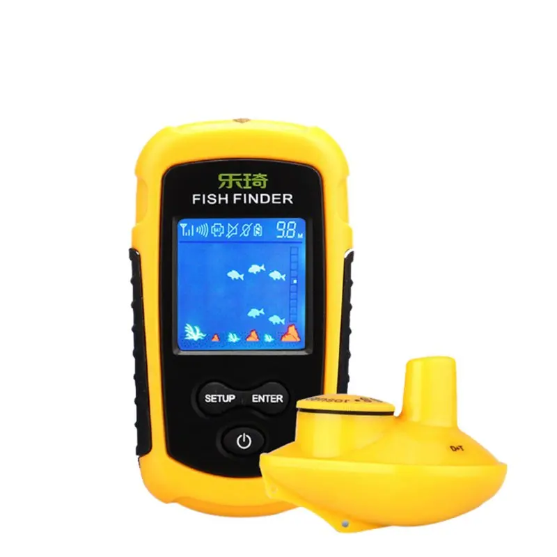 في الهواء الطلق المحمولة 40 m مدى عمق FFW1108-1 اللاسلكية صياد السمك Fishfinder 40 m مدى عمق المحيط بحيرة البحر الصيد في الهواء الطلق