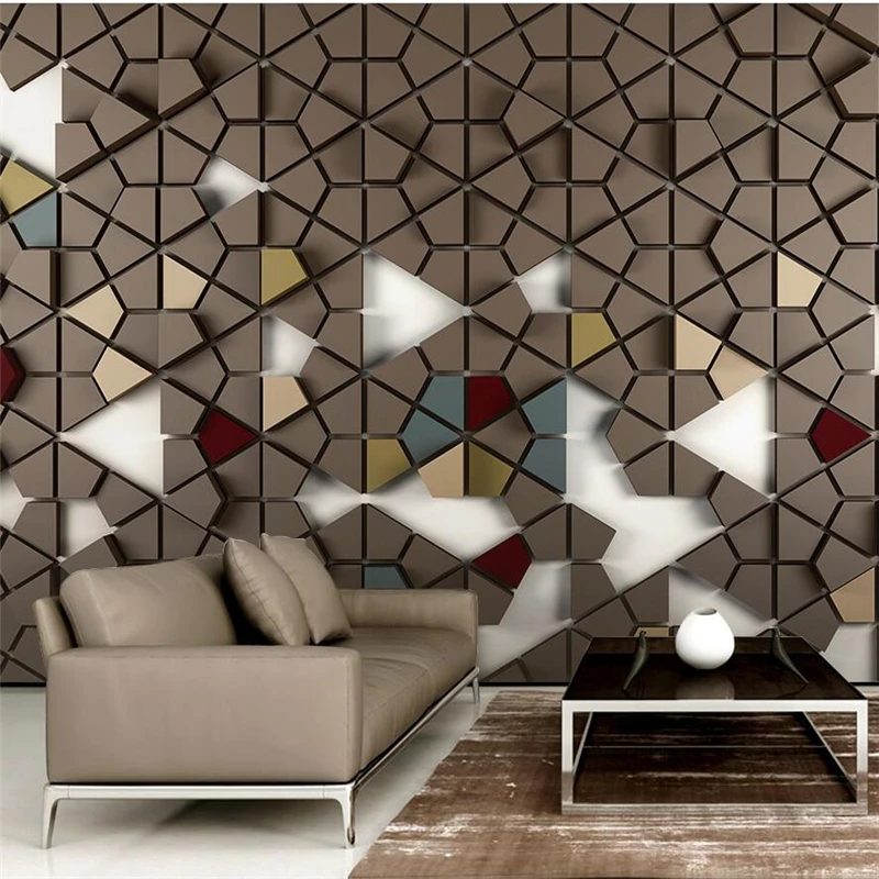 

wellyu papel de parede Custom wallpaper 3d solid polygonal mosaic tile modern television backdrop behang wallpaper 3d