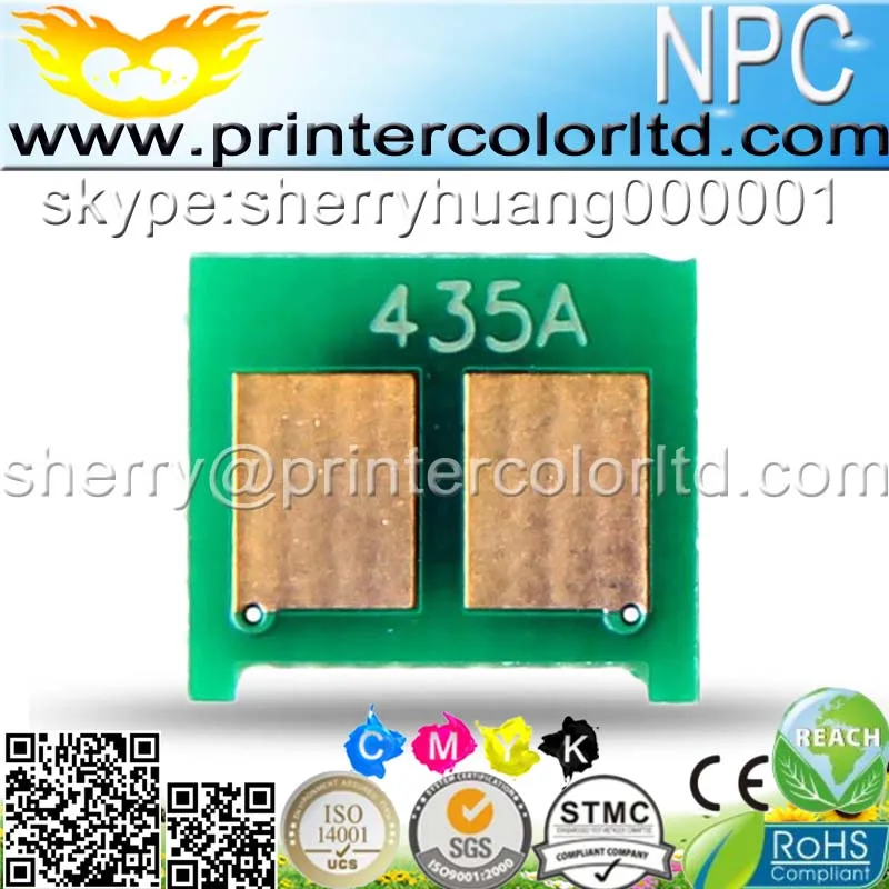 Тонер-чип для HP Laser Jet chip 1505 M1120 M1120n M1522n P1005 P1006 30183010 P1102 1102 Вт чипы 435 436 285A сброса |