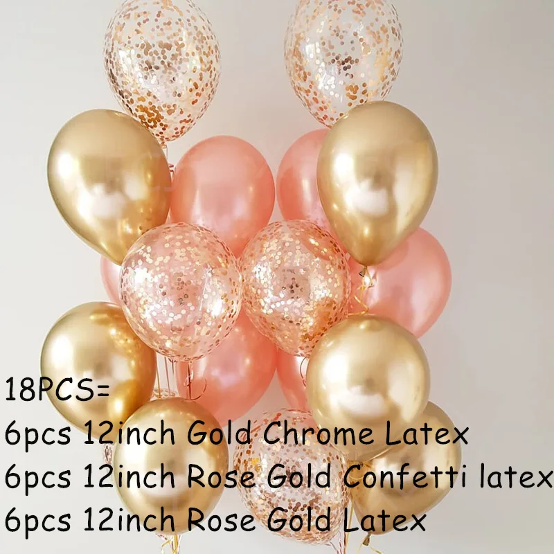 18 шт цвета: золотистый, серебристый Chrome латексные шары Свадьба День Рождения вечерние украшения Дети конфетти 12 дюймов металлик латексные Air Гелиевый шар - Цвет: Balloon Style 5