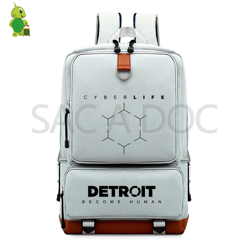 Detroit Become Human RK800 Backpack College Student School Bags for Teenage Girls Boys Laptop Backpack Cosplay Travel Rucksack - Цвет: 9