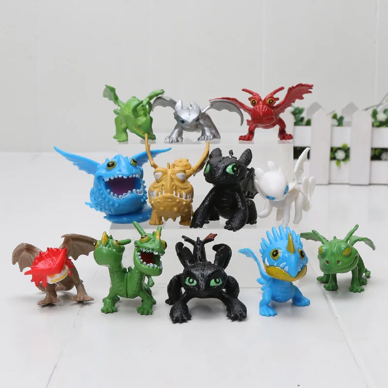 

3-6cm How to Train Your Dragon 3 Night Fury Hideous Zippleback Nightmare Toothless light Fury PVC Action Figures Toys