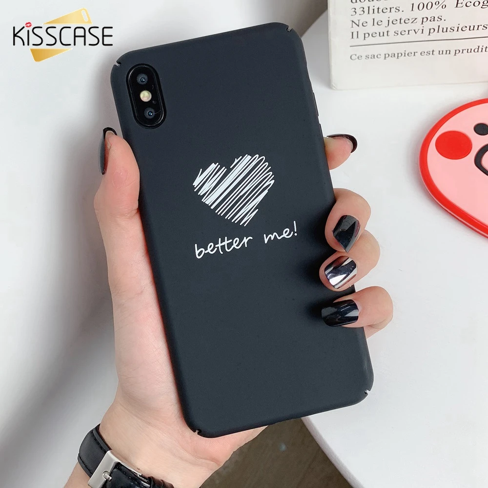 KISSCASE милый окрашенный чехол для iPhone X 7 8 Plus Любовь Сердце r XS MAX SE 5s 6S PC задняя крышка