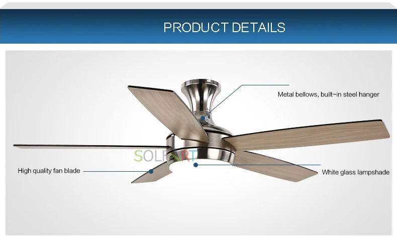 SOLFART потолочный вентилятор современный деревянный потолочный вентилятор с светильник для спальни столовой современная люстра ce UL SLF2075