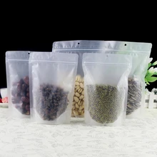 100Pcs Mini Series Size Food Moisture-proof  Bags, Frosted Transparent Bags Stand Up Pouch Ziplock Packaging for Snack,Cookies