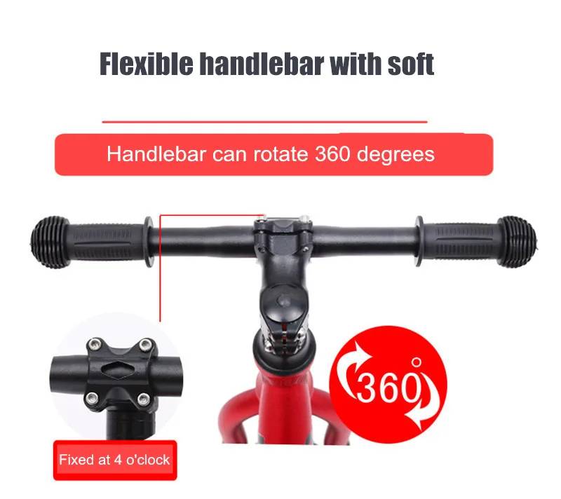 Clearance New Push Balance Bike Kids Riding Bicycle Ages 2-6 No-Pedal Learn To Ride Banana Pre Bike With Aluminum Body Pneumatic Tire 6