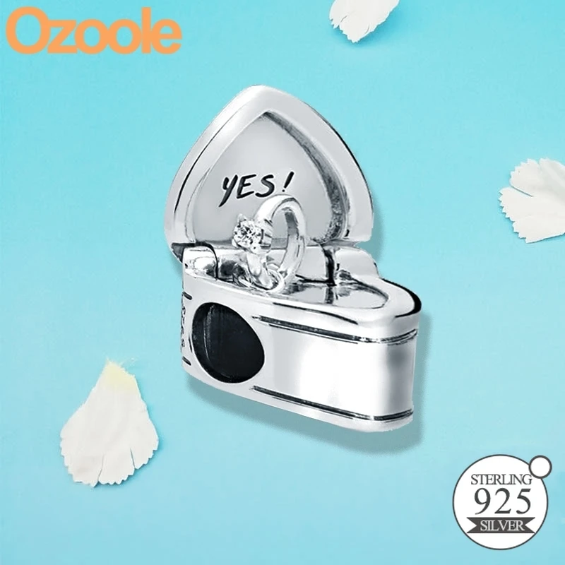 

2019 NEW Authentic 925 Sterling Silver Yes I Do Marriage Ring Charm Beads Fit Pandora Original European Bracelets Jewelry Women